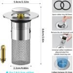 Pop Up Bathroom Sink Drain Strainer