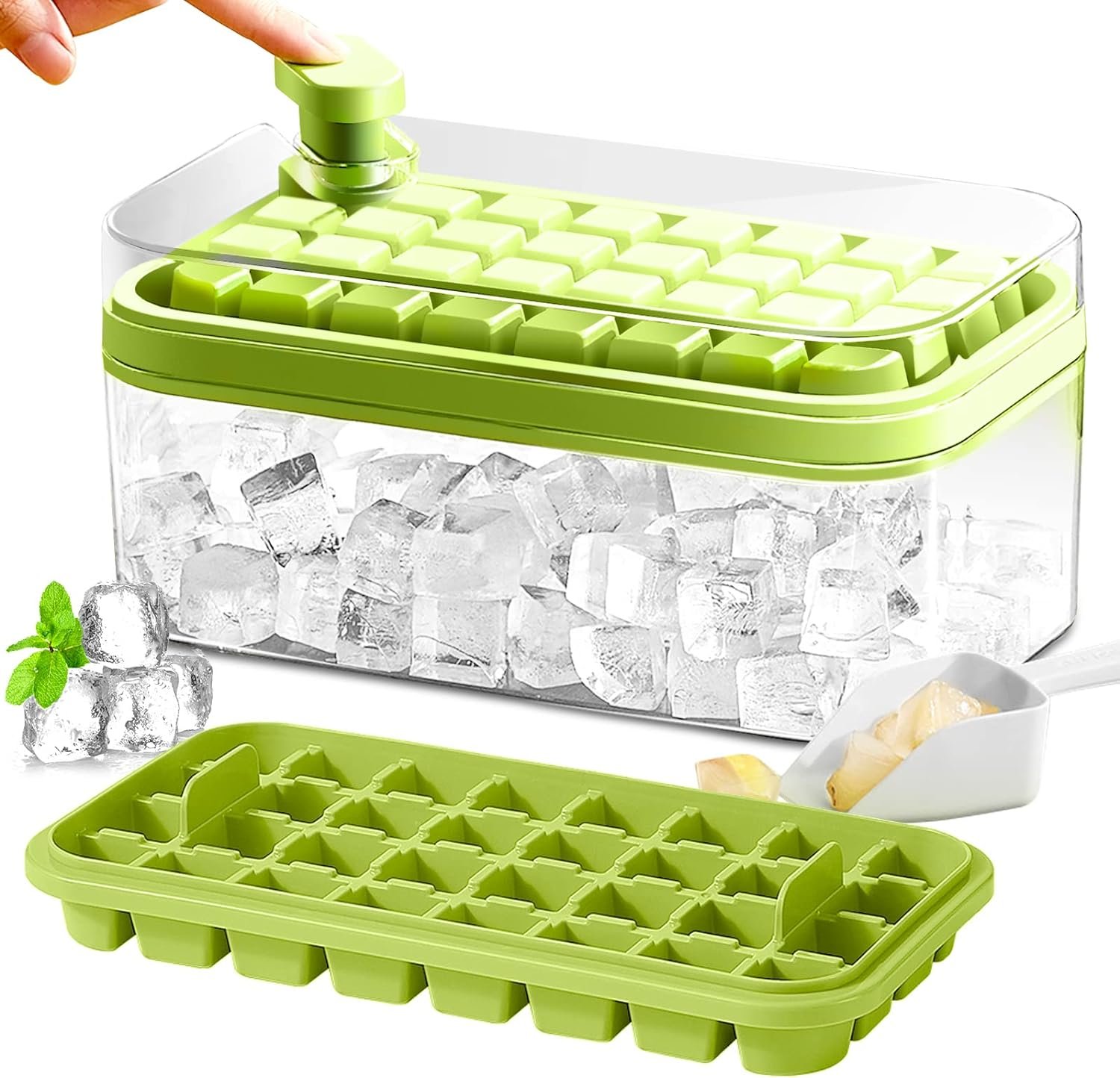 Ice Cube Tray with Lid and Bin